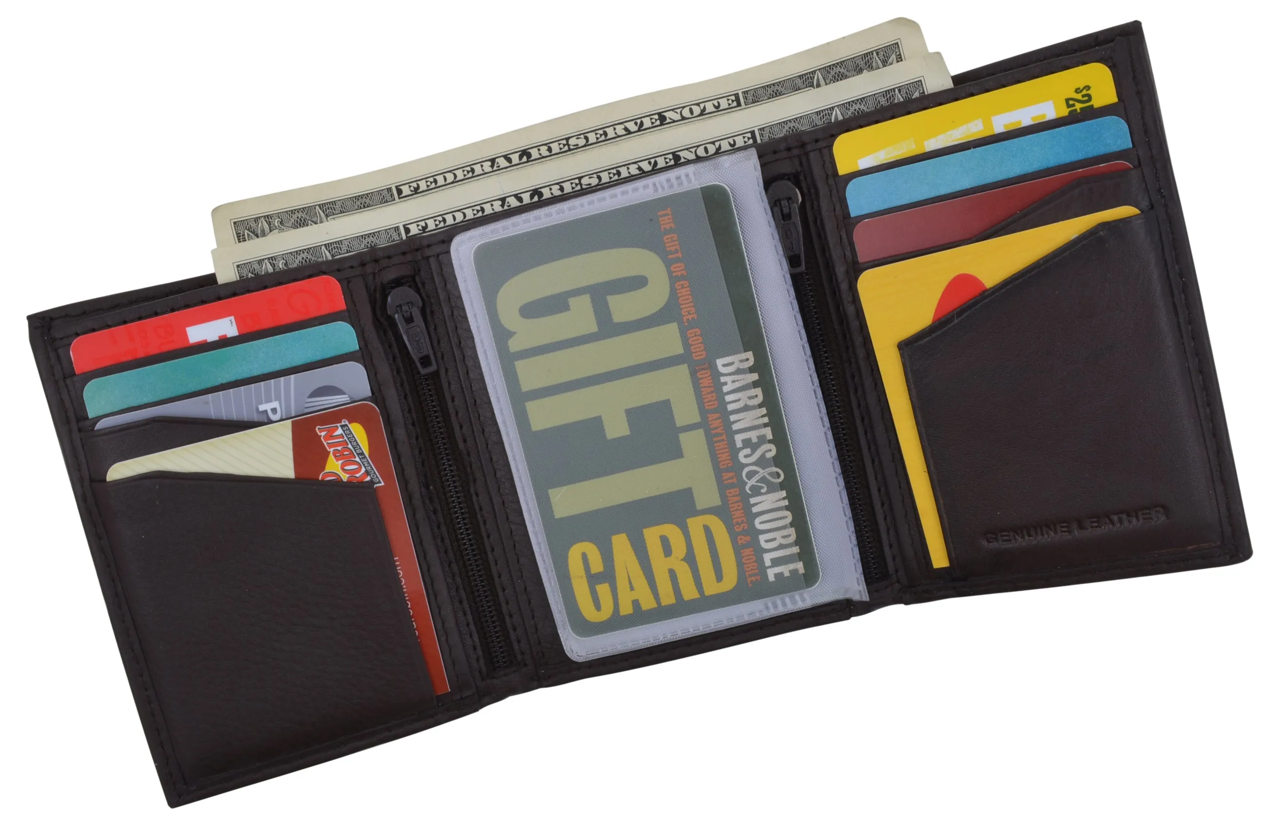 RFID Tested Men's Credit Card ID Holder Trifold Premium Leather Wallet